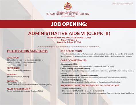 admin aide 3 salary grade 2024|Administrative Aide 3 Jobs in Philippines .